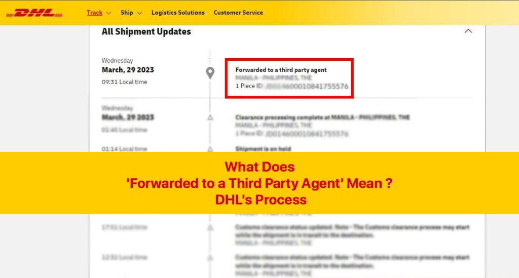 dhl forwarded to a third party agent